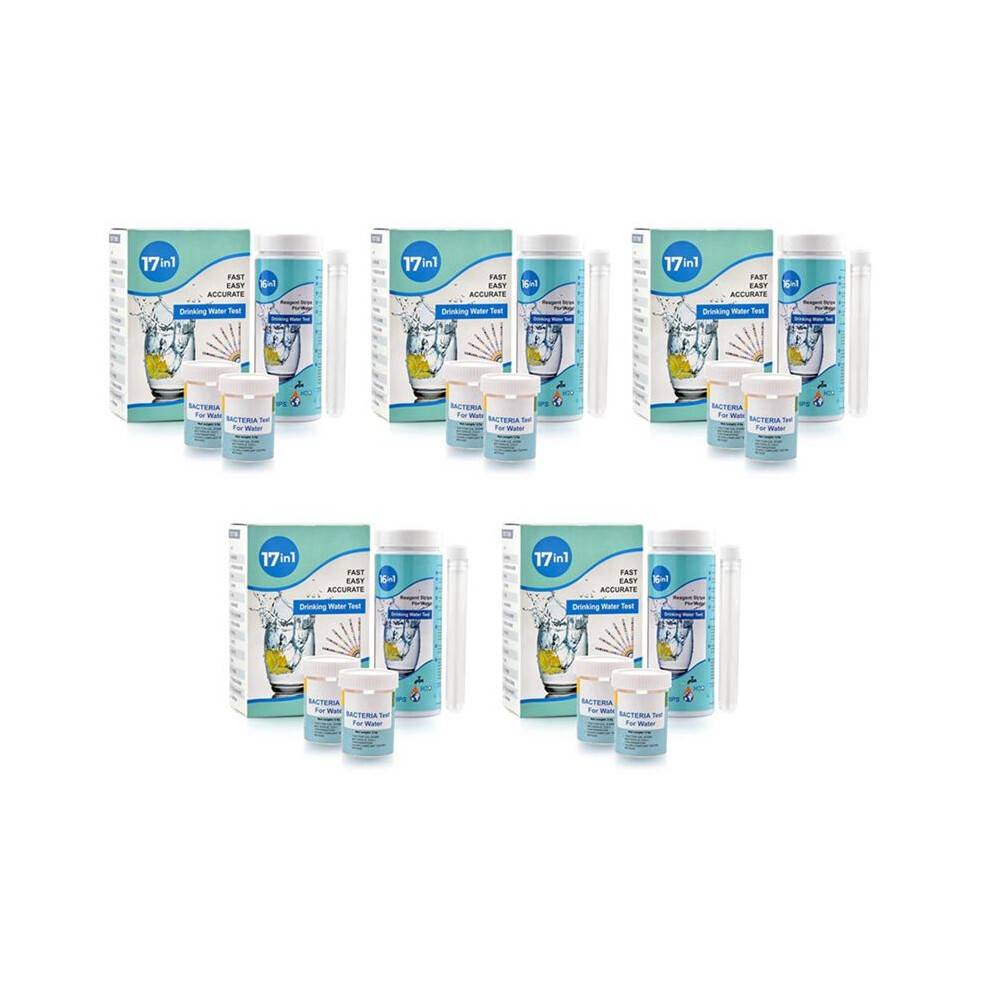 5X 17-In-1 Complete Water Test Kit for Home,500 Strips + 10 Water Testing Kits for Drinking Water Easy Testing, PH, Lead