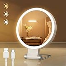 ZBDZSW 20X/1X dubbelsidig belyst bordsspegel med förstoring Justerbart hopfällbart handtag USB-uppladdningsbar makeup