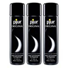 pjur ORIGINAL - Premium silikonsmörjmedel - långt glidande utan lim - mycket ekonomiskt och lämpligt för kondomer - 100 ml (paket med 3)