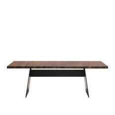 Walter Knoll - Tadeo Table 2976, Oak White Pigmented, Pull Out, Panel legs, Powder-Coated Bronze Matt, H: 75, L: 210-280, Br: 100 - Spiseborde - EOOS - Træ farvet - Metal/Træ