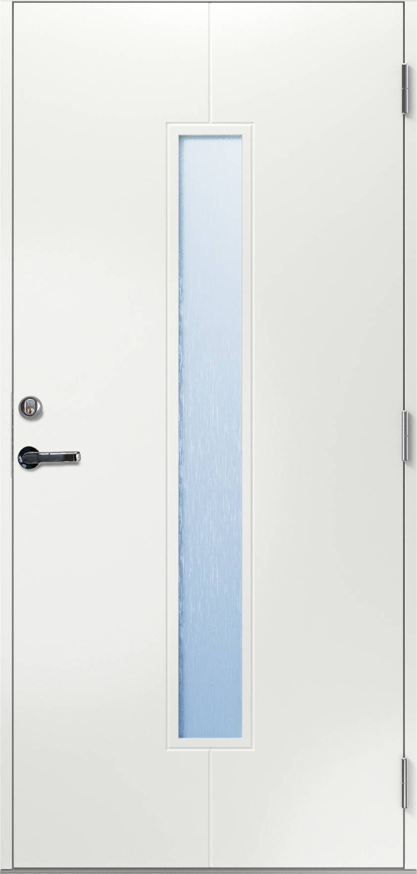 Ytterdörr Sacha - med glas 8x20 Vänsterhängd Klarglas Vit NCS S0502-Y