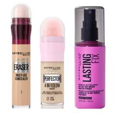 Maybelline Lasting Fix Setting Spray + Instant Perfector 4-in-1 Glow Light 01 + Instant Anti Age Eraser Concealer 1 Light 100 ml + 20 ml + 6,8 ml