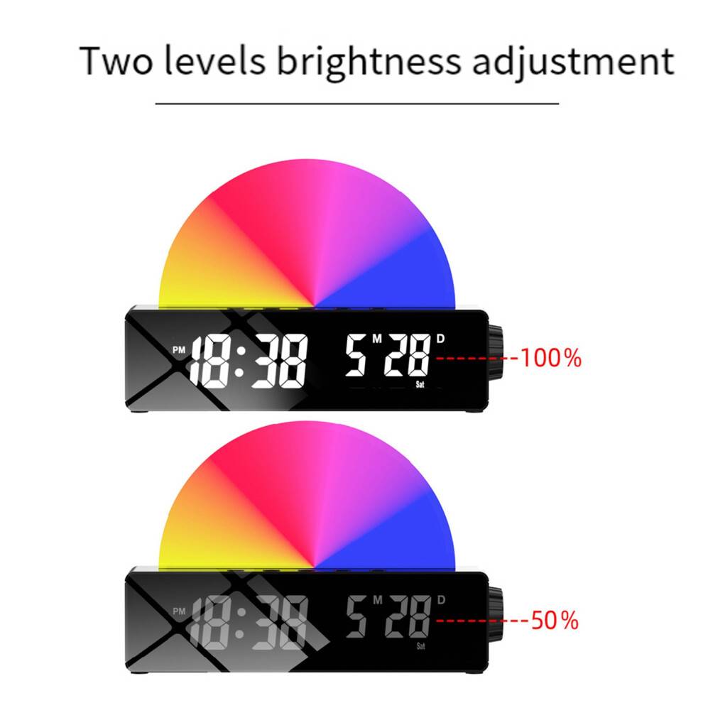 Sunrise Lamp Sunrise Alarm Clock, Wake Light Dawn Simulator, Bedside Sun Lamp Color Changing Lights for Bedroom Black