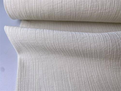 Fastvævet viscose - crinkle i offwhite