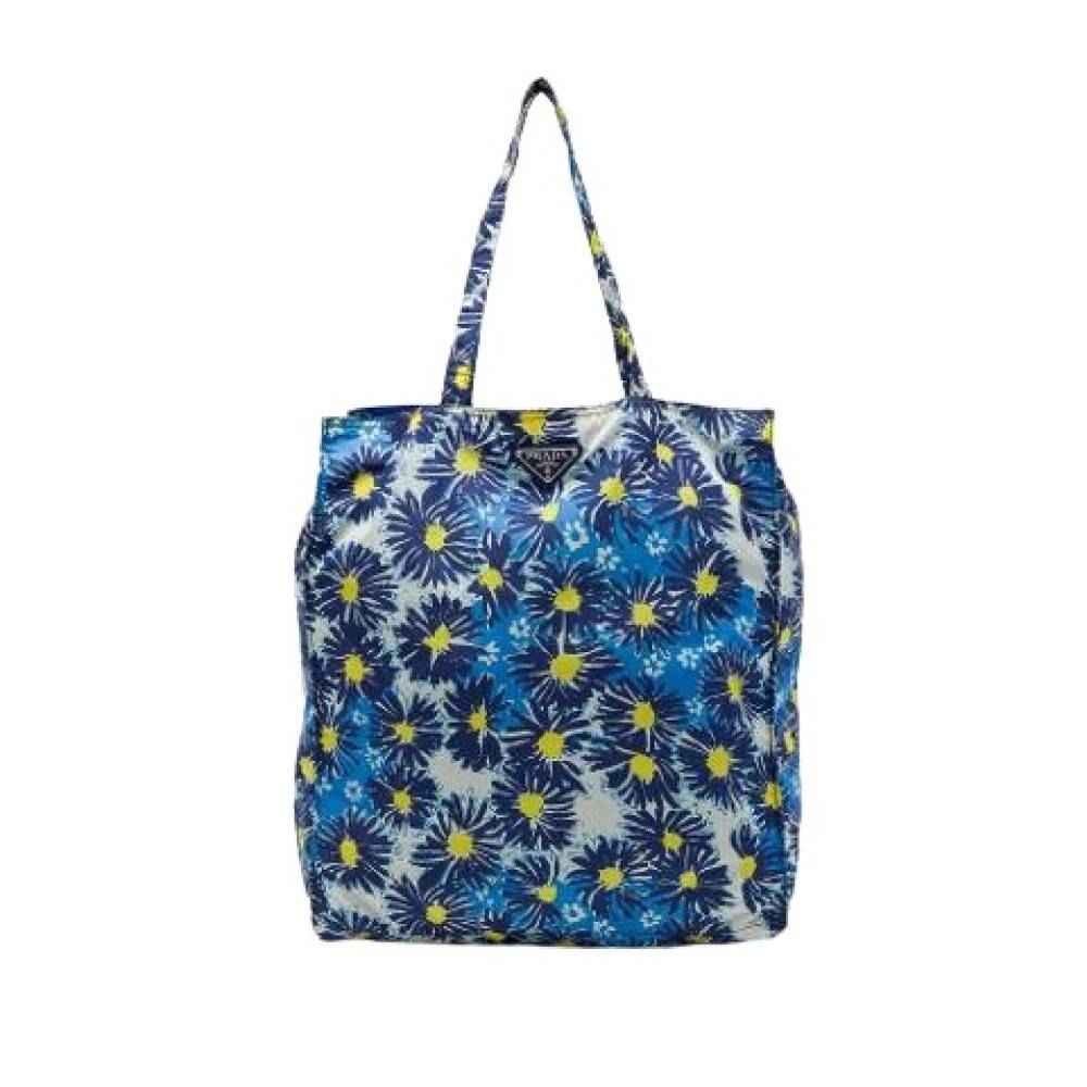 Prada Vintage Pre-owned Vintage Tote Bag - Vintage - Dame - Blå - ONE SIZE - Uld