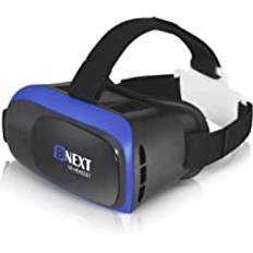 Bnext VR-glasögon, Virtual Reality-glasögon kompatibla med iPhone/Android [3D VR-glasögon] - upplev spel och 360 graders filmer i 3D med mjuka och bekväma VR-glasögon | blå | med ögonskydd