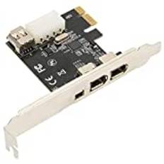 2,5 Gbps Höghastighets PCIE 1X Till 1394A Firewire-kort, IEEE 1394 PCI Express Controller 4 Portar (3 X 6 Stift och 1 X 4 Stift), 1394a Firewire-adapter för 7/8, för Server
