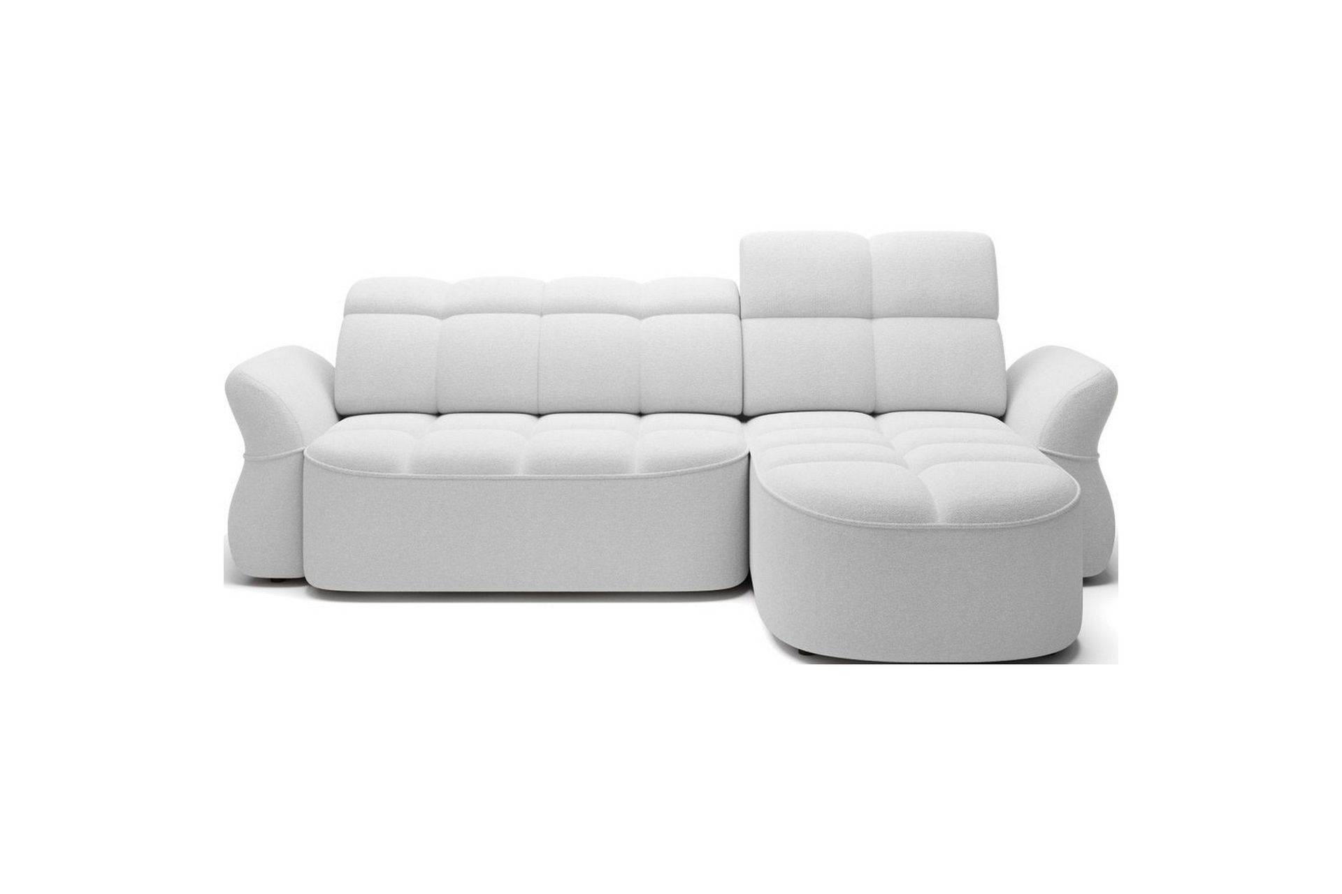 Sektionssoffa Eltap Beneth 301x115x185 cm - Paolli 01 Vit, Höger Bäddsoffor