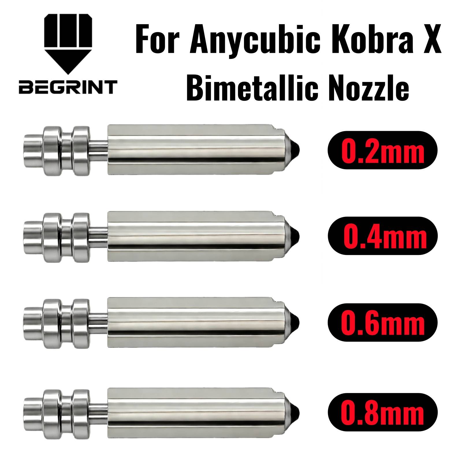 Bimetallic Nozzles For Anycubic Kobra X Combo Quick Swap Hotend Nozzle Hardened Steel Anycubic Kobra 4 Kobra X 3D Printer Parts