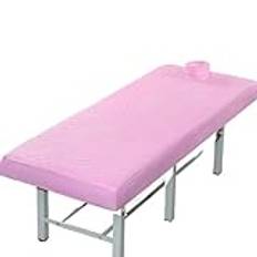 XPJYUA Massagestängsskydd förtjockat skönhetssalong massage säng dra-på-lakan med öppet hål skönhet sängöverkast (rosa, 185 x 70 cm)