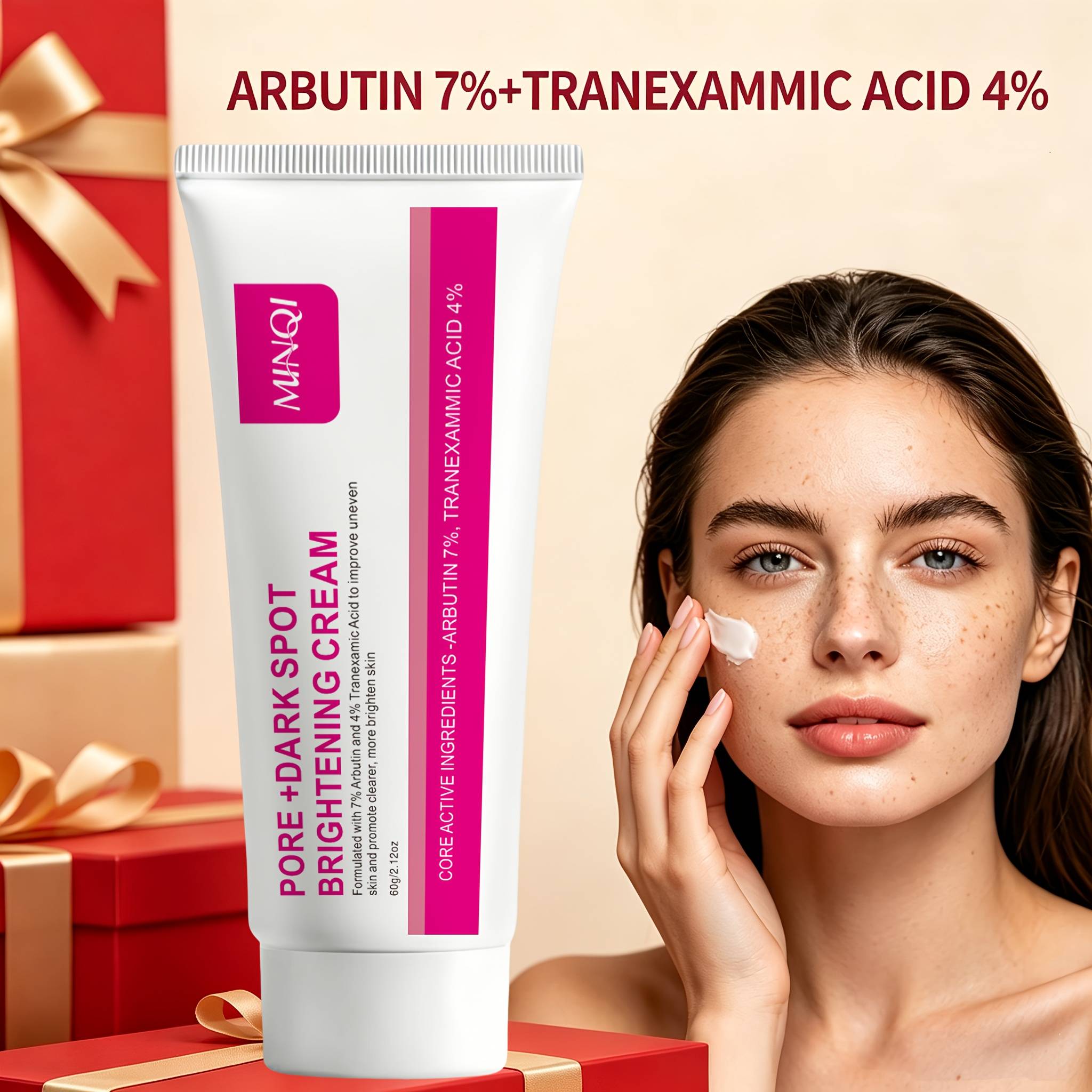 Pore And Dark Spot Brightening Cream With Arbutin 7% And Tranexamic Acid 4% Deep Hydration, Fast Brightening, Tone For Uneven And Skin, And Smooth Of Uneven , Make Skin Look Smoother And