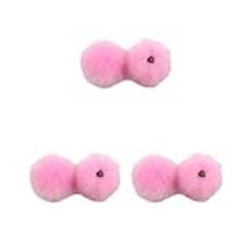3 set fuskpälshår fluffig pompom boll unik och flexibel gör-det-själv pom för hattar och halsdukar stor pom pom pom boll plysch gör-det-själv poms boll rosa