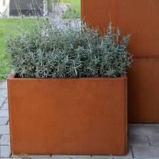 Modern plantekasse corten rust med bund 120 x 240 cm