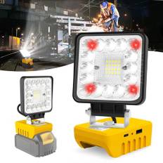 T-SUN LED arbetsstrålkastare för Dewalt batteri 18V, 36W 5000 LM LED-glödlampa uppladdningsbar LED-lampa med 3 lägen för camping, arbete, fiske, nödsituation (utan batteri)