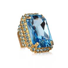 Caroline Svedbom Alexa Cocktail Ring Guld Aquamarine