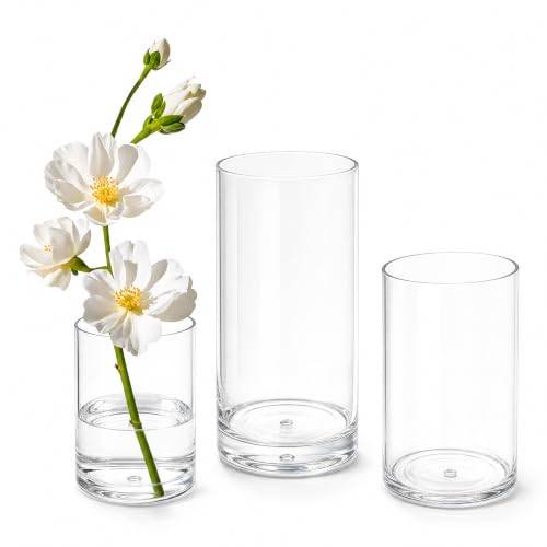 Olrla 3-deligt brottsäkert miniblomkruka i transparent akryl