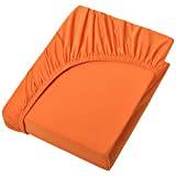 NatureMark Jersey dra-på-lakan, formsydda lakan, 100% bomull i många storlekar och färger, märkeskvalitet Oeko-Tex Standard 100 (180x200-200x200 cm, terracotta)