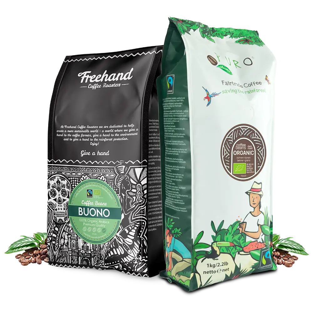 Buono & Puro Organic Dark Roast smagskasse.