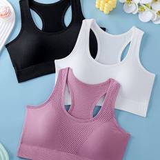 TEMU 3pcs Sports Bras For Women, Breathable Back Yoga Fitness Running Tank Tops, Outer Wear Vest