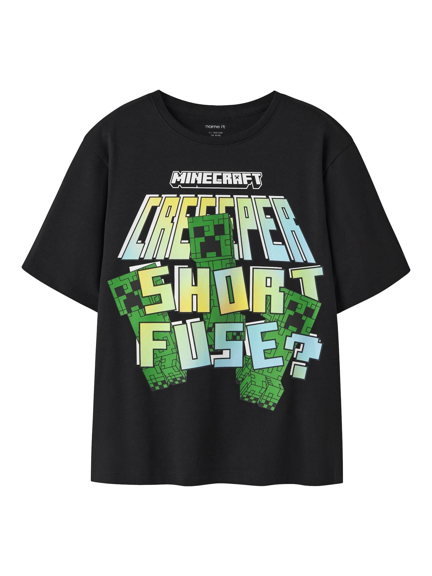 NAME IT Shirts 'Minecraft'  lyseblå / gul / grøn / sort