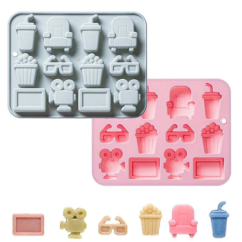 12-hålig Silikonform med Biotema Popcorn Fondant Godis Chokladform Fudge Dessert Epoxiform Tårtdekorationer rosa