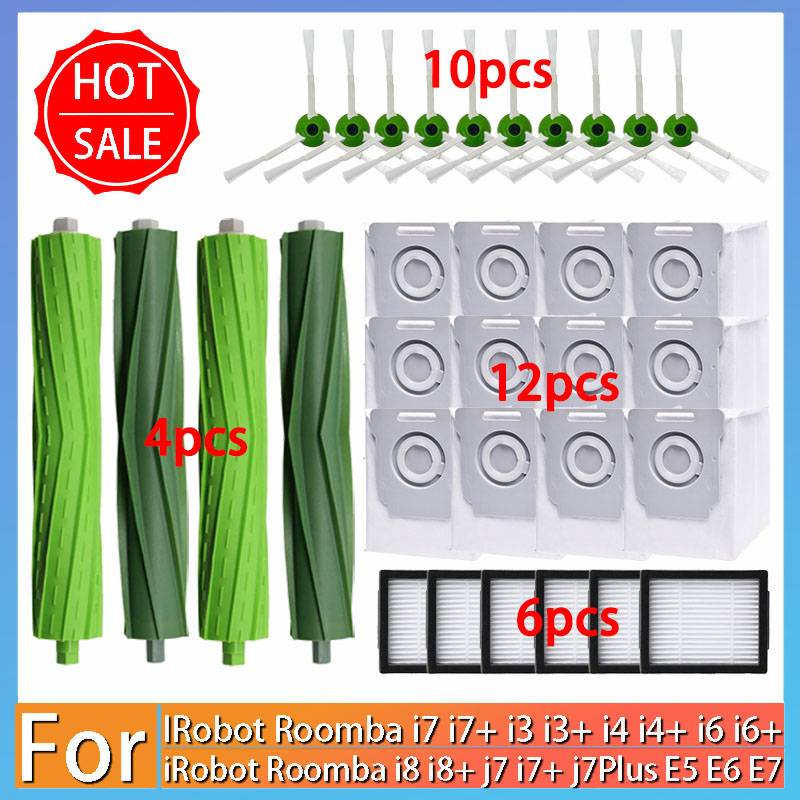 Main Side Brush HEPA Filter Dust Bag For IRobot Roomba I3 I4 I6 I7 I8 J7 E5 E6 E7 Spare Parts Robot Vacuum Cleaner Accessories