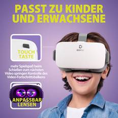 VR Brille für Handy, Single HD 110° FOV Anti-Blaulicht Virtual-Reality-Headset