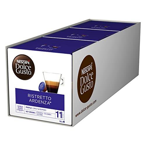NESCAFE Dolce Gusto Ristretto Ardenza, 48 kaffekapslar (intensitet 11, tät kräma), 3-pack (3 x 16 kapslar)