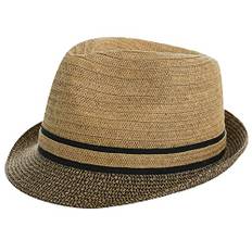 Comhats stråhatt herr Fedora Trilby-hatt Panamahatt strand solhatt handgjord kort brätte, 92569_kaffe, XL