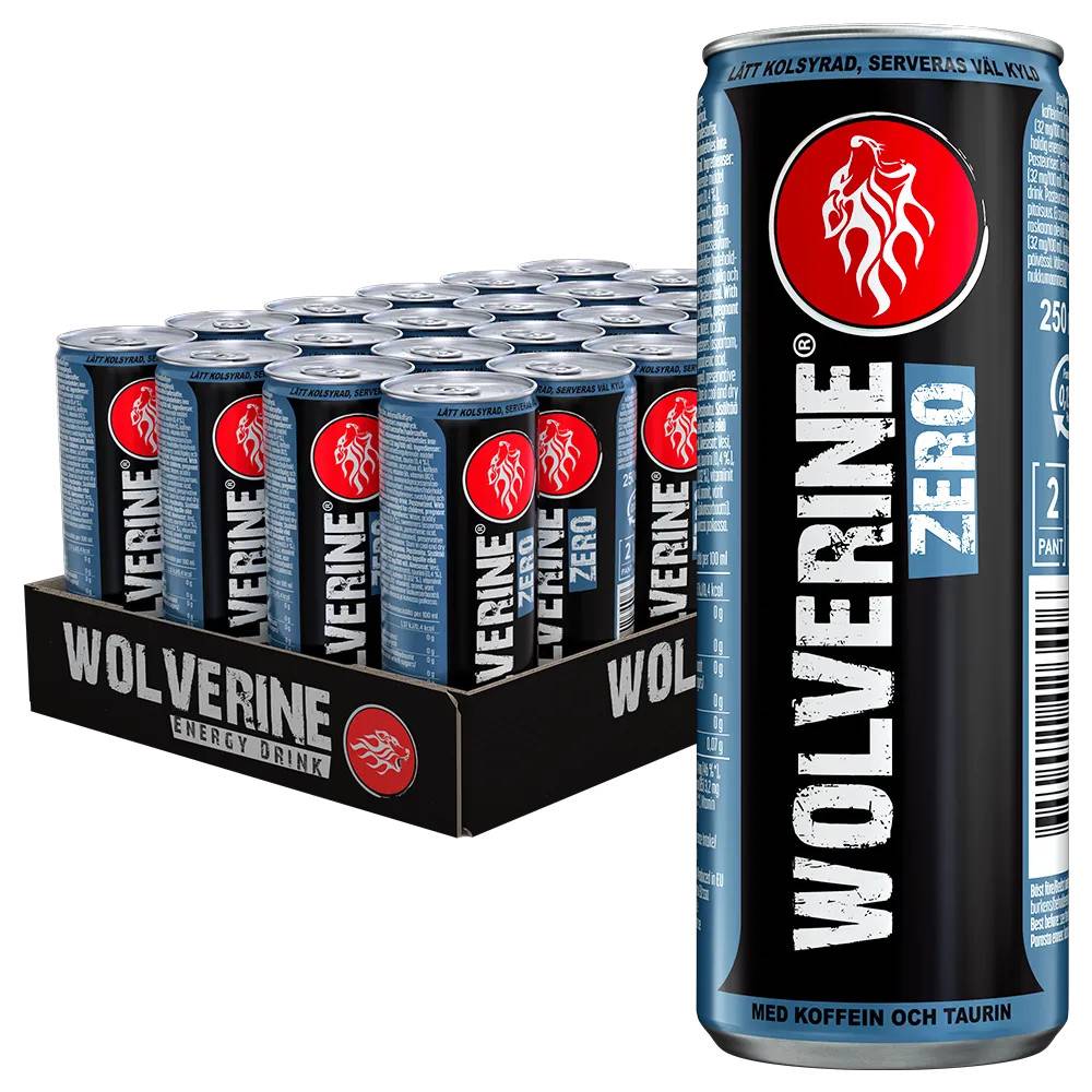 Wolverine Zero Energy Drink 25cl x 24st