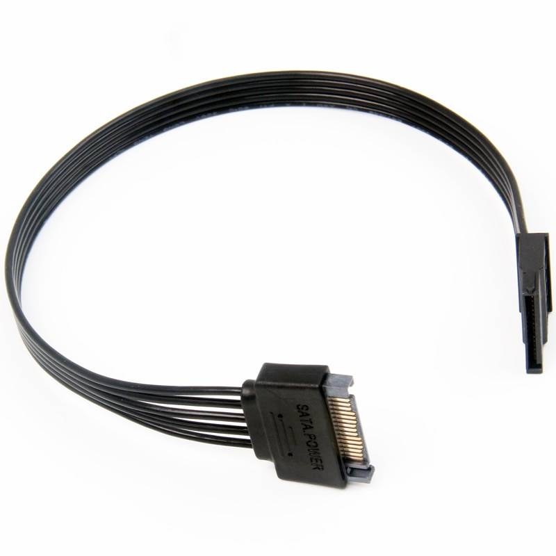 30cm 50cm 1m svart enkelhylsa sata 15- stifts hane till hona strömförlängningskabel hdd ssd strömkabel sata-kabel