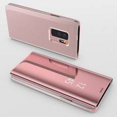 Pink Mirror Flip Case for Samsung Galaxy S20 - Clear View Protective Cover Case Phonillico®