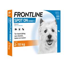 Frontline spot-on loppemiddel til hunde S (2 - 10 kg) 6 pipetter