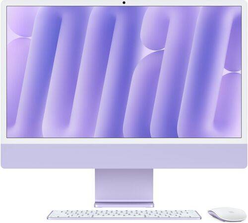 Apple iMac 2024 M4 10 Core | 24" | 16 GB | 512 GB SSD | Standardglas | lila | Apple tillbehör | DE