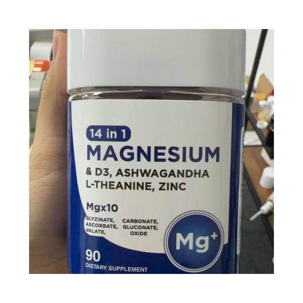 (90 capsules) Magnesium Gummies with Ashwagandha Vitamin D3 Zinc L-Theanine Cortisol Support Supplement 60 Count for Adults