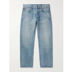 SAINT LAURENT - Straight-Leg Distressed Jeans - Men - Blue - UK/US 31