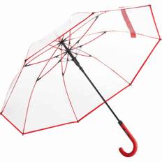 Klassisk transparent paraply hold regnen væk med stil - Nevada Transparent rød