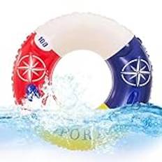 Swimming Ring with Handle | Inflatable Floating Pool Ring | Bright Patchwork Water Toy, Comfortable and Durable Pool Float for Kids and Adults, Perfect for Fun and Relaxation in Home Pools