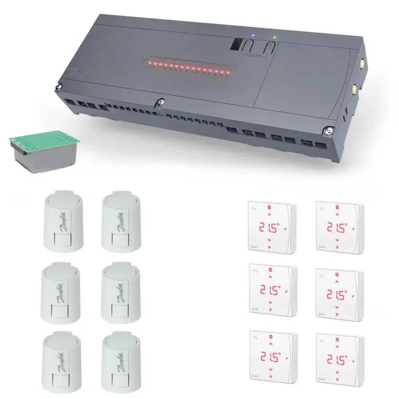 Danfoss Icon 2, 24V basic trådløs gulvvarme – universal, 6 kredse Opgrader 1 termostat til IR