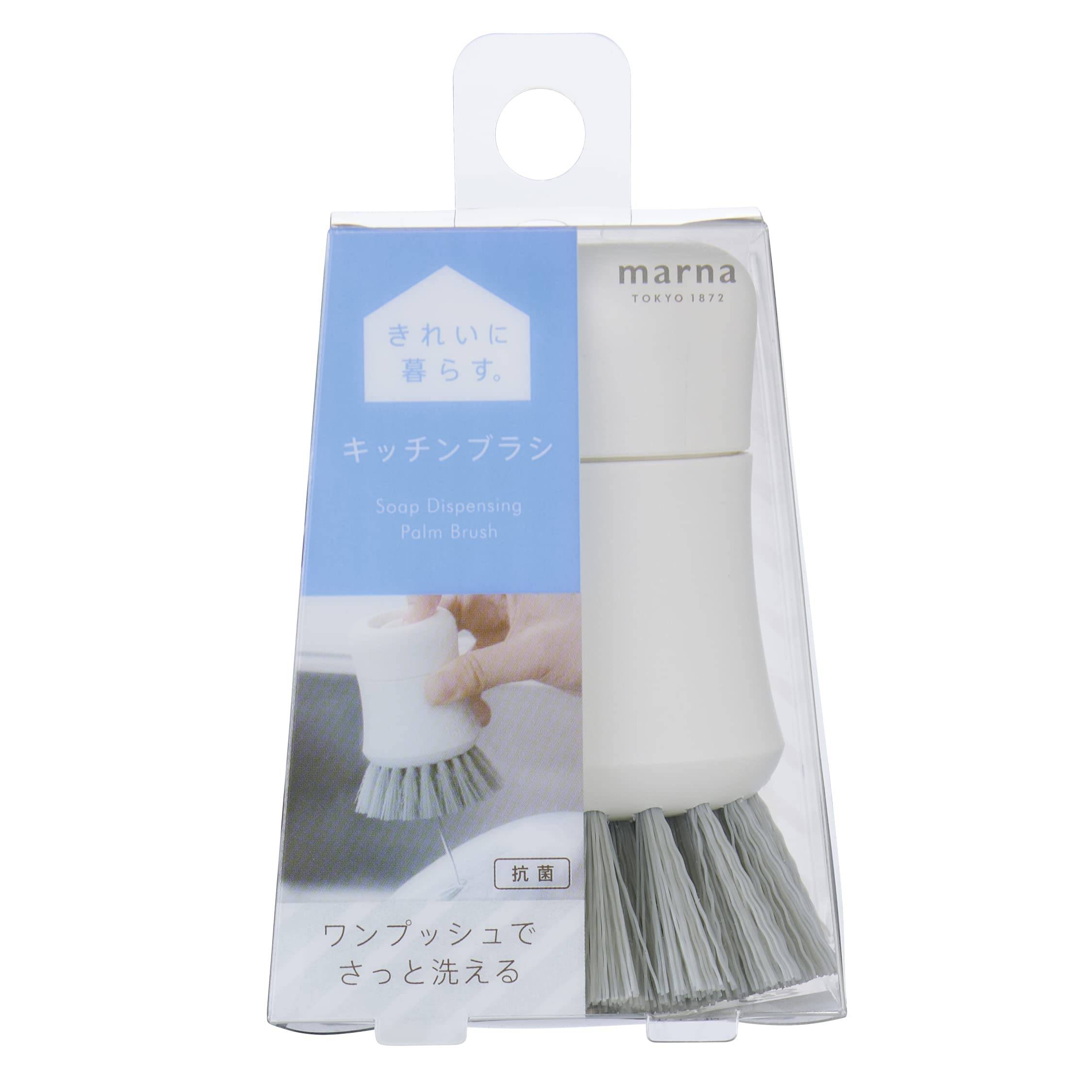 Marna Antibacterial Kitchen Brush for and Kitchen K788W (White/Soap-Preservative Brush) Dishwashing, Sink, (Pots/Pans) -