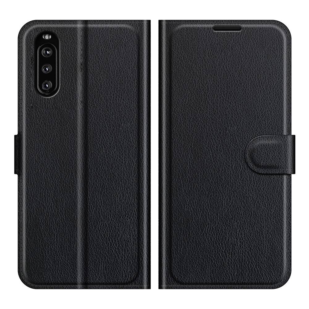 Sony Xperia 10 III - Läderfodral / plånboksfodral - Svart