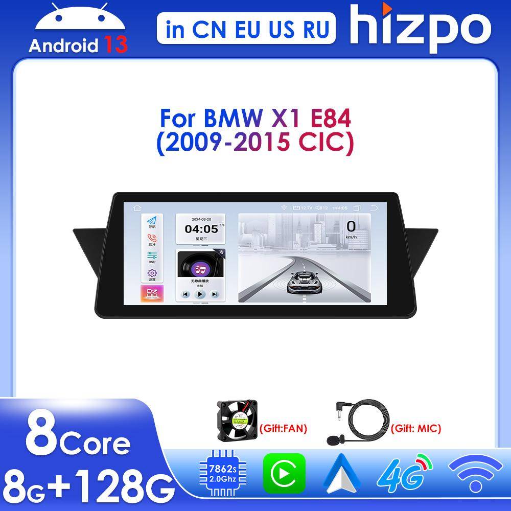 Hizpo 4G LTE Intelligent Android 13 Åttakärnig 2Din 10,25 tums Radio Bilmultimedia Stöd DSP Carplay Android Auto för BMW X1 E84 (2009-2015) CIC FM bla