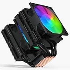 upHere CPU luftkylare med 6 värmerör, dubbla torn med dubbel 92 mm PWM adresserbar RGB LED-fläkt, CPU-fläkt för Intel LGA 1700 1200 115X/AMD Ryzen AM4 universaluttag, D96C