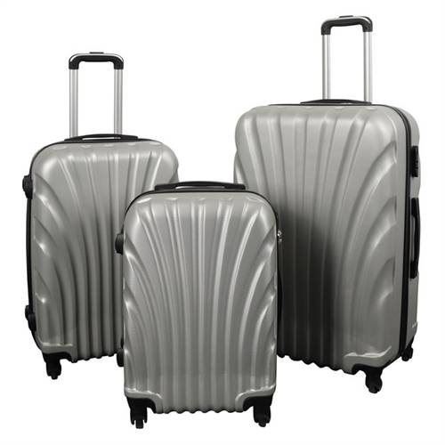 Kuffertsæt - 3 Stk. - Praktisk hardcase billige kufferter - Musling grå.