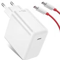 65W USB C-laddare och kabel USB C för OnePlus 10T 11 5G, Super Flash snabbladdning SUPERVOOC Typ-C-laddare till USB C-adapter med kabel 1M för OnePlus Nord 3 2 Nord CE 3 Lite 9 Pro 8 Open Realme OPPO