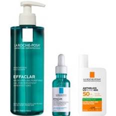 La Roche-Posay Breakout-Fighting Set- High Strength: Effaclar Micro-Peeling Cleanser, Anti Blemish Serum and SPF50+