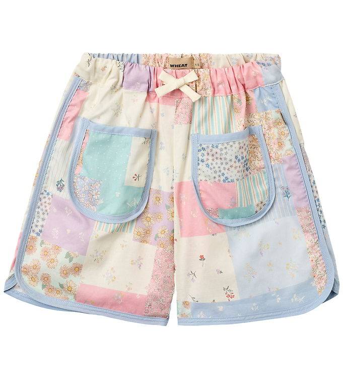 Wheat Shorts - Carrie - Patchwork Flowers - Wheat - 8 år (128) - Shorts