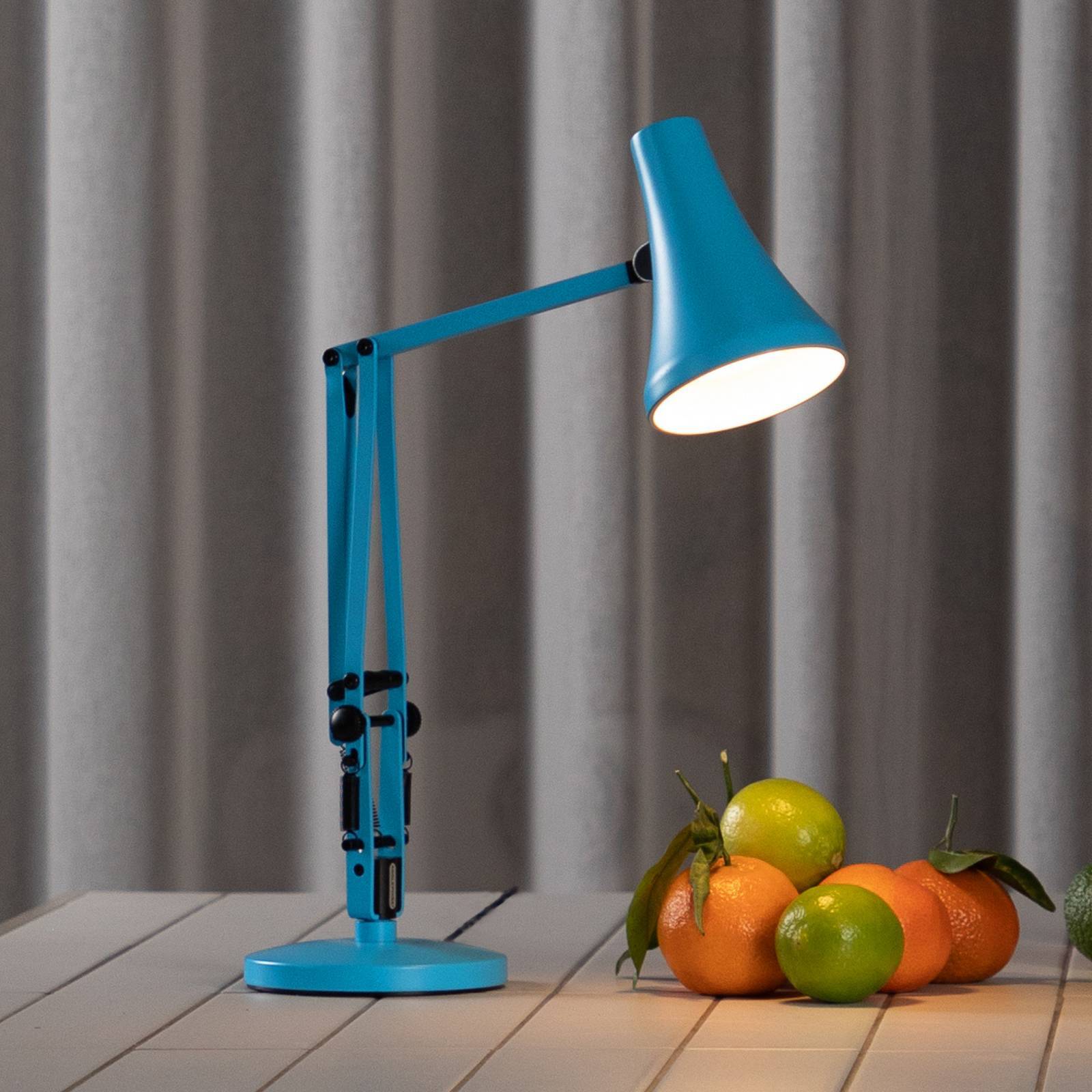 Anglepoise Skrivbordslampa 90 MINI VIVID, dimbar, Blå, Arbetsrum / kontor, Aluminium / grå / zink, Industriell design, Bordslampa