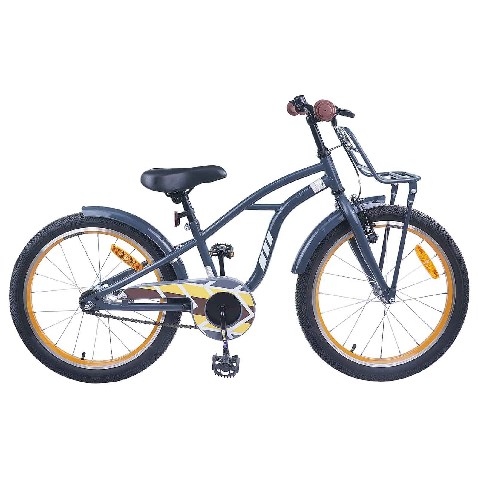 vidaXL Barncykel 20 Tum för 6-11 år gamla Mörkgrå