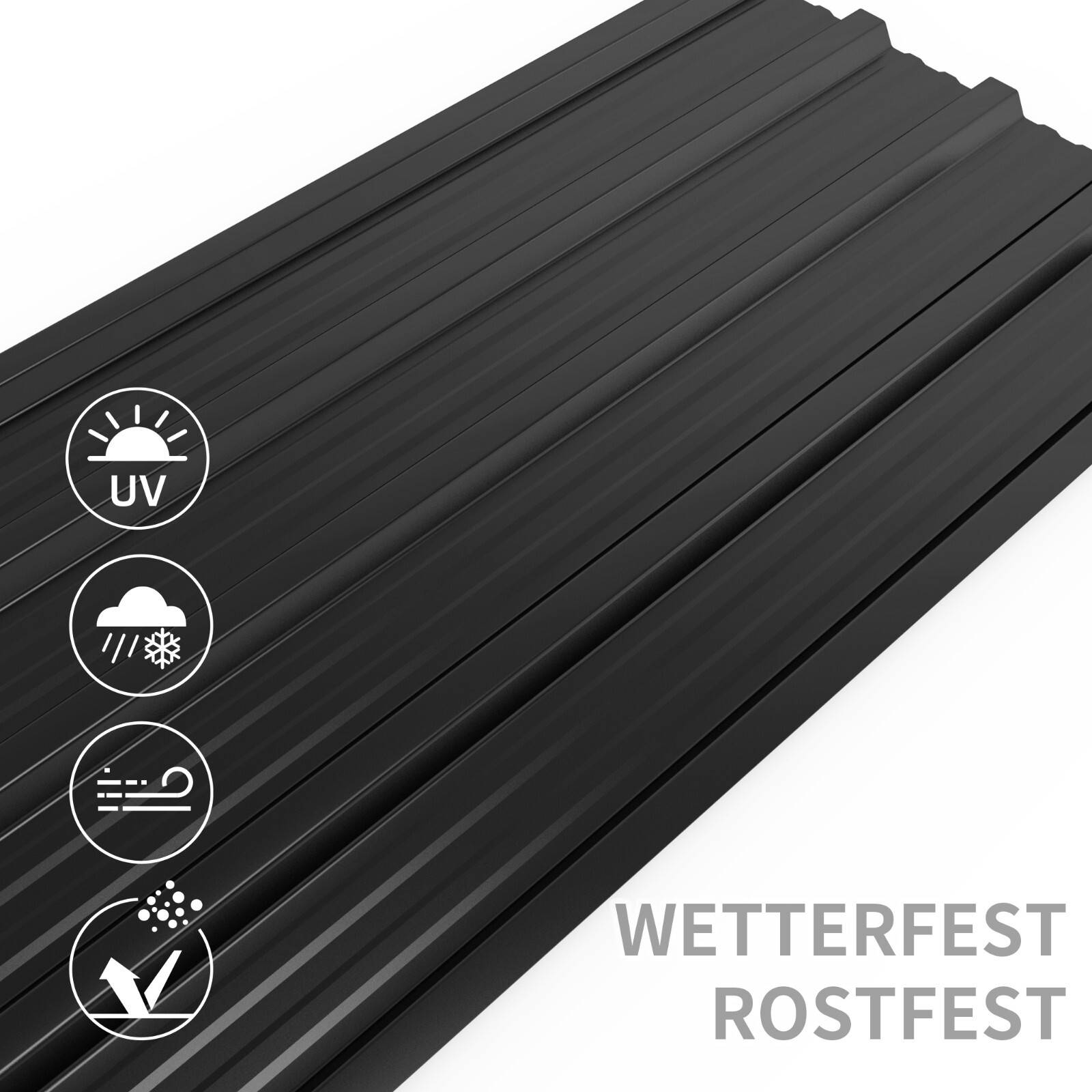 36pcs 129x45cm Trapezoidal Corrugated Metal Roof Panels - Heavy-duty Removable Temporary Roof Sheets Suitable For Courtyard Carports, Garden Sheds, Outdoor Storage, Roofing For Temporary